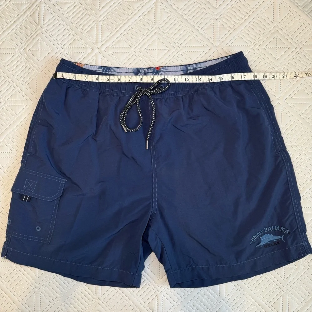 Tommy Bahama Swim Trunks Happy Go Cargo Size Large In Blue